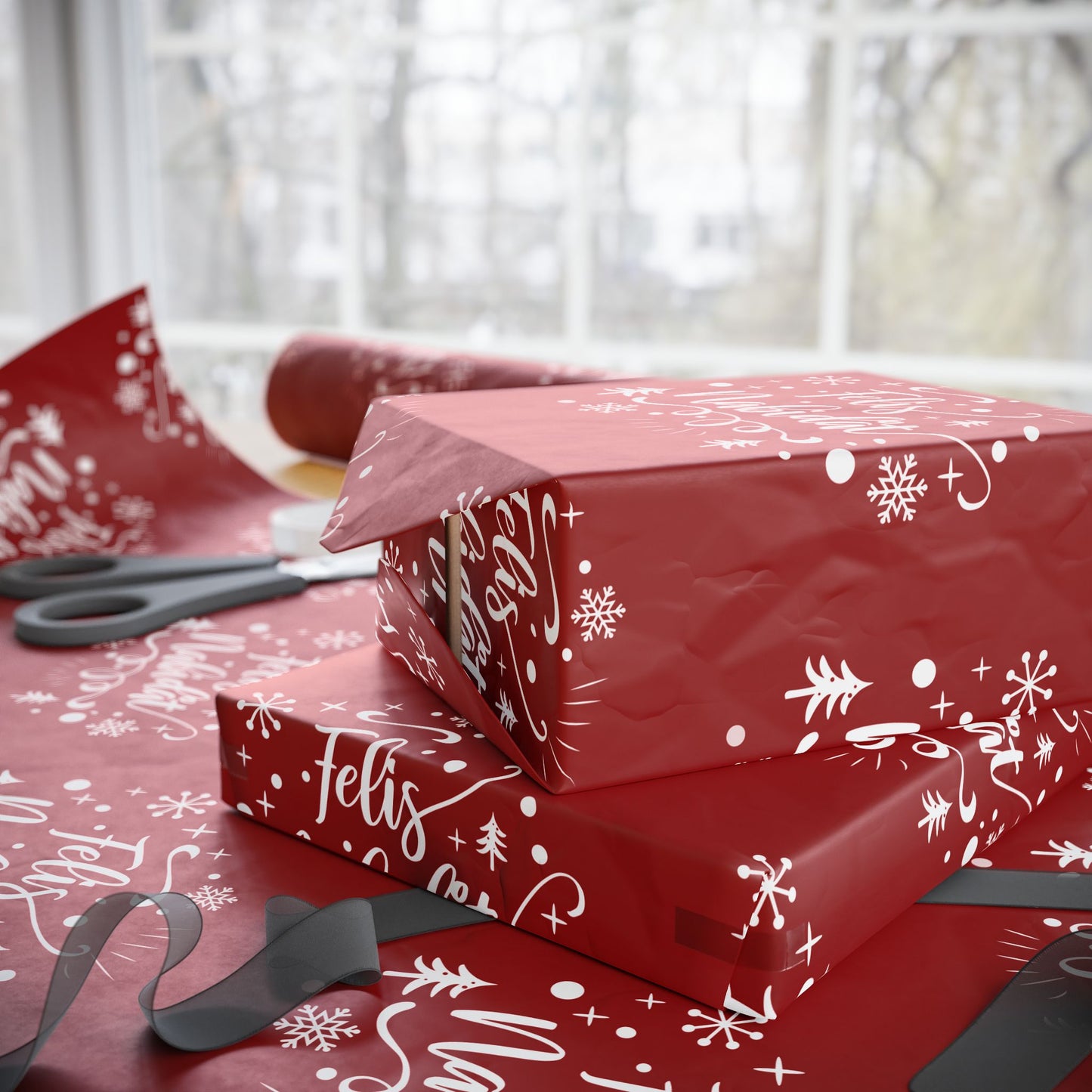 Felis Nabidat Red Guam CNMI Chamorro Gift Wrap Wrapping Paper