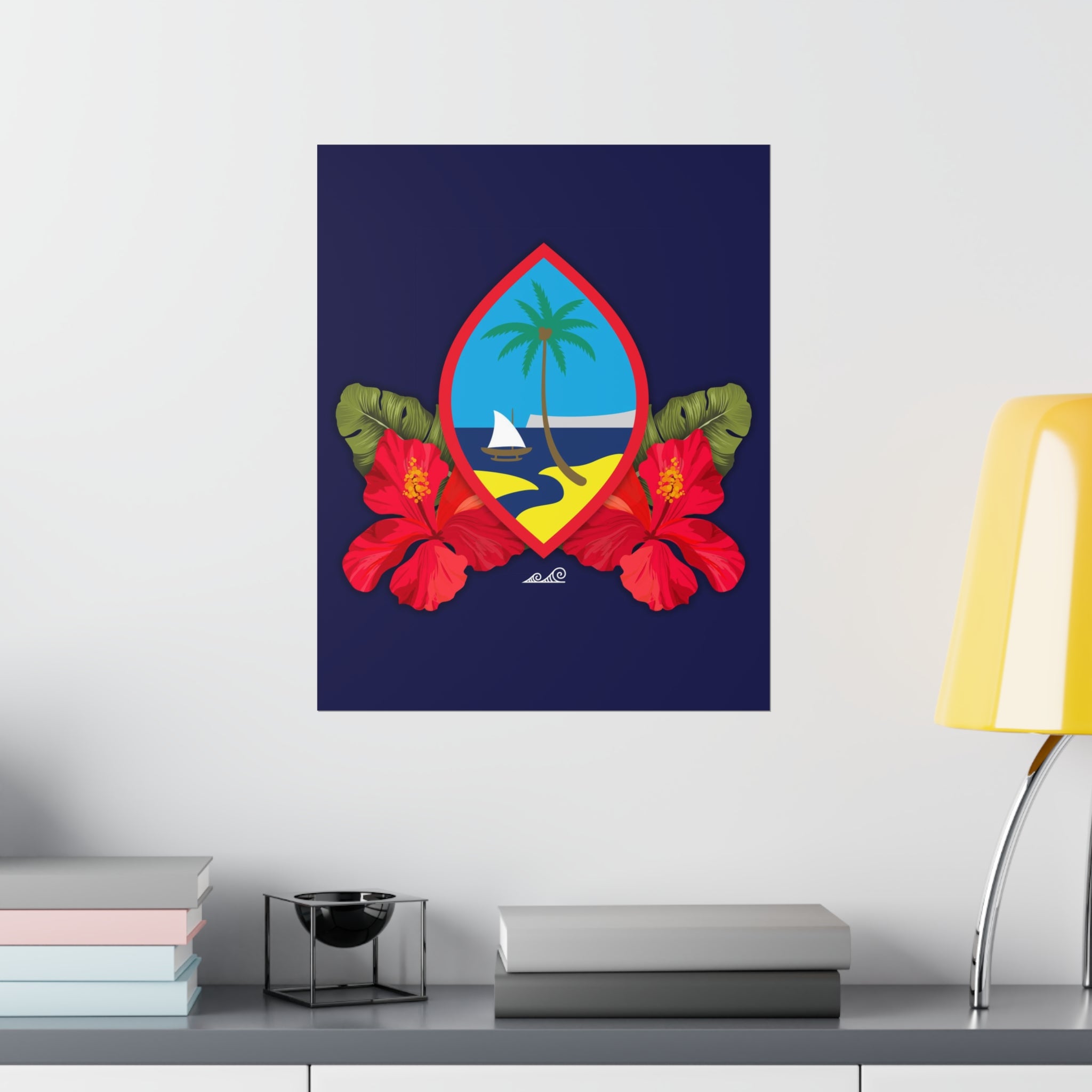 Guam Seal Hibiscus Paradise Premium Matte Vertical Poster
