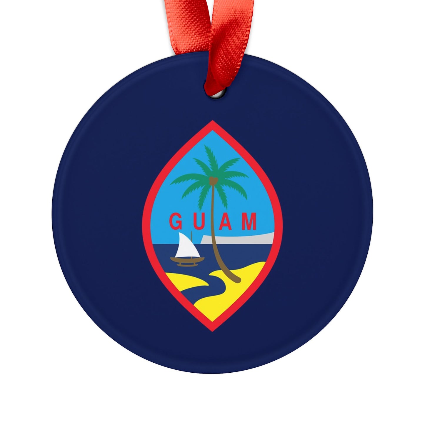 Guam Seal Acrylic Ornament with Ribbon