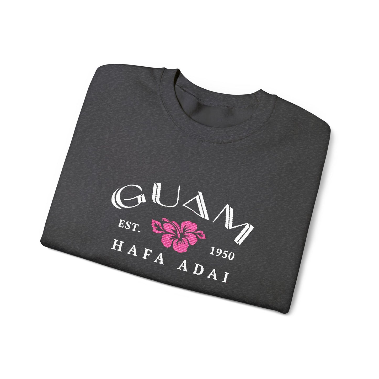 Guam Hibiscus Hafa Adai Embroidered Sweatshirt