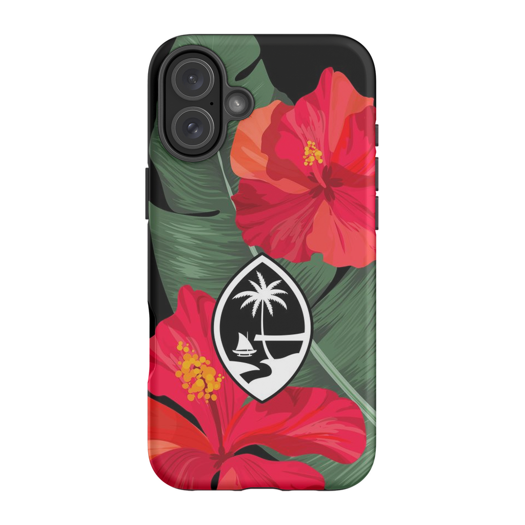 Guam Red Hibiscus Paradise Premium Glossy Tough Phone Case