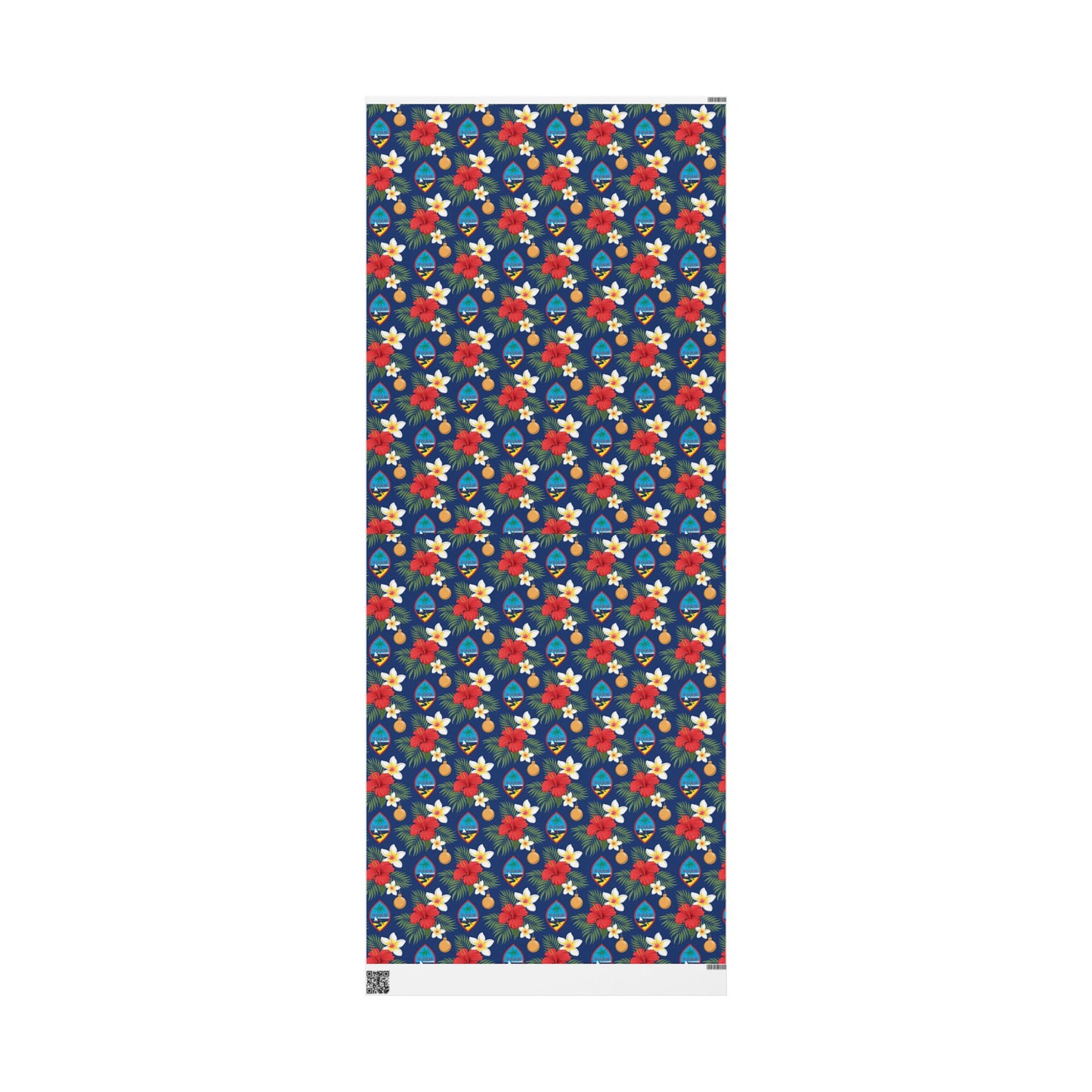 Guam Christmas Flowers Blue Gift Wrap Wrapping Paper
