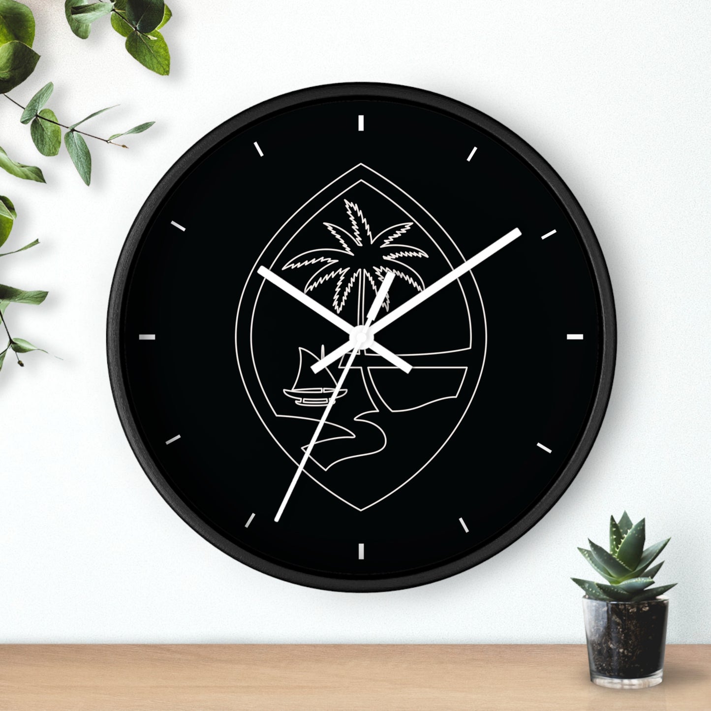 Guam Seal Minimalist Wood Wall Clock