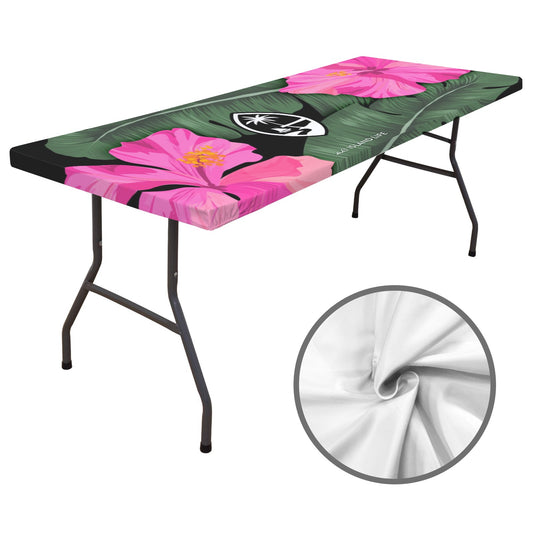 Guam Hibiscus Paradise Pink Fitted Tablecloth