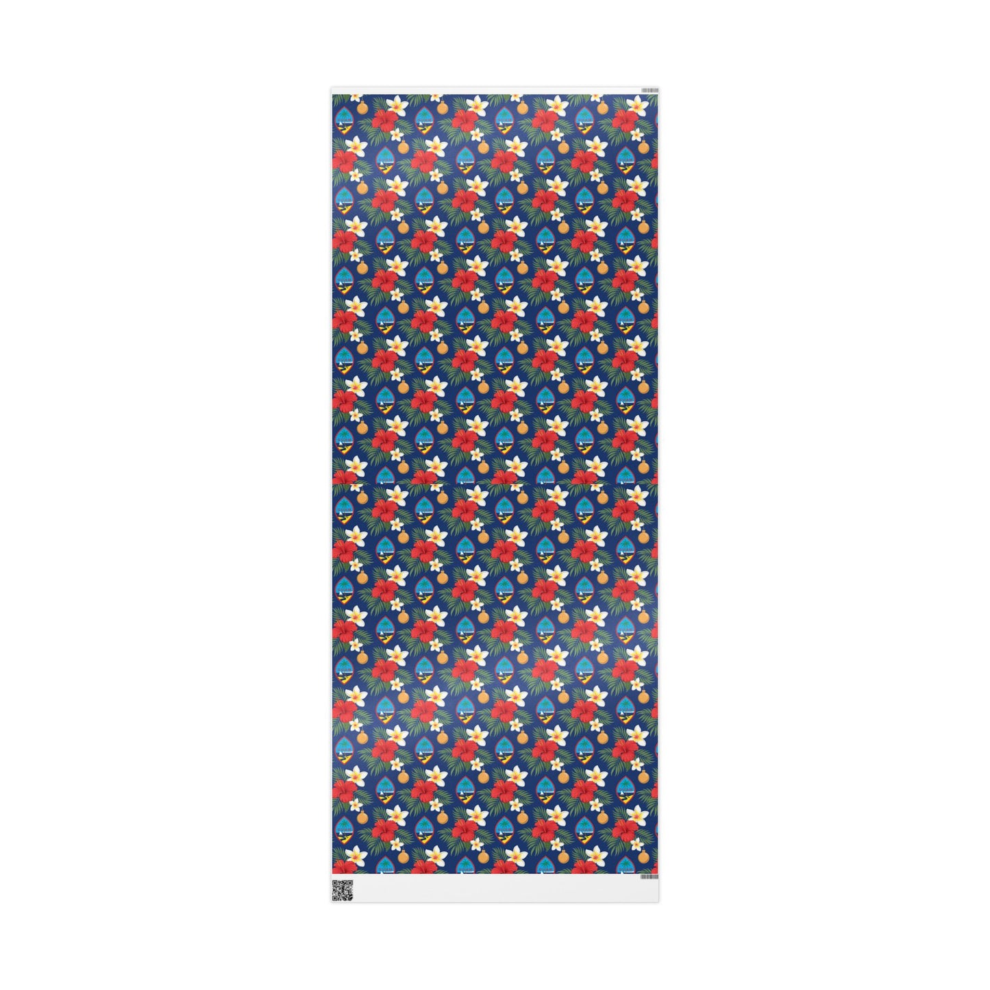Guam Christmas Flowers Blue Gift Wrap Wrapping Paper