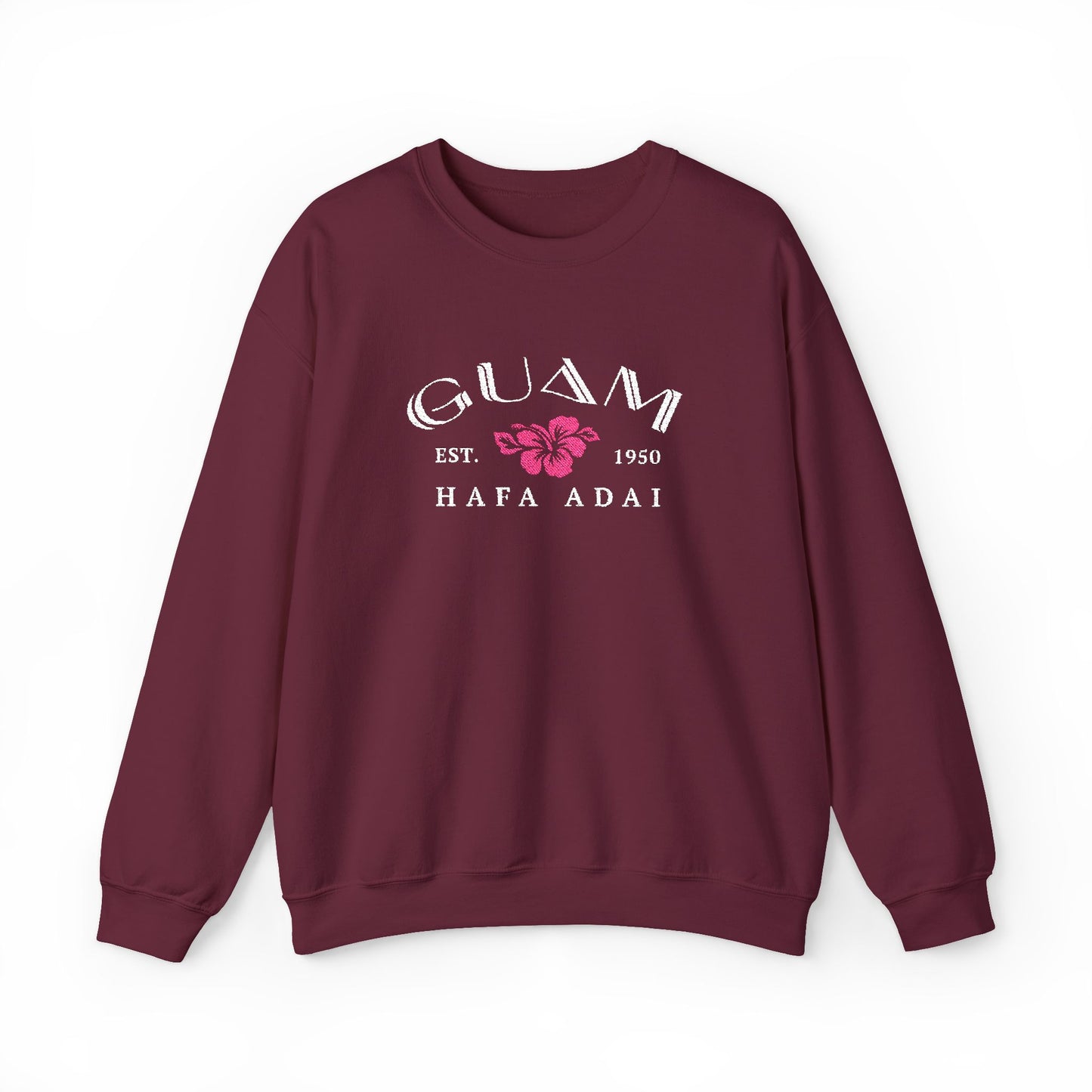 Guam Hibiscus Hafa Adai Embroidered Sweatshirt