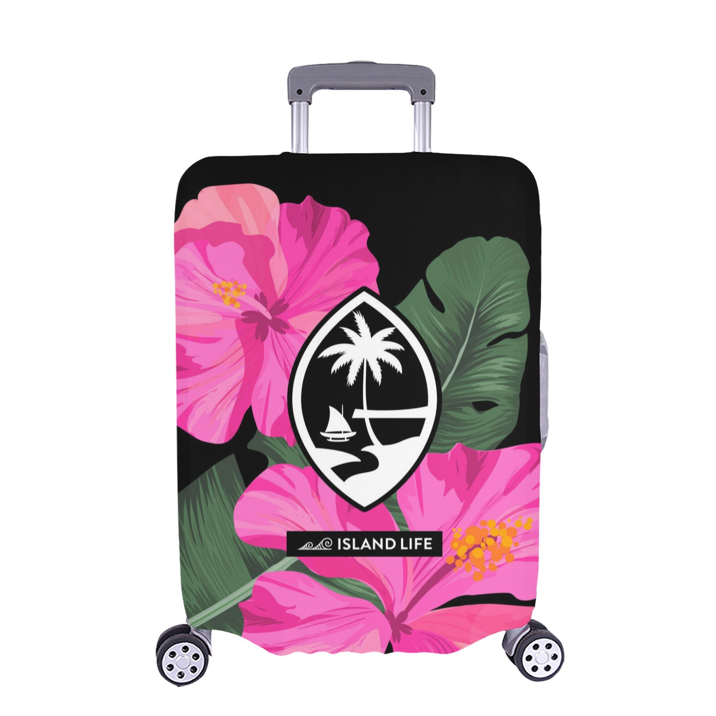 Guam Pink Hibiscus Paradise Luggage Cover