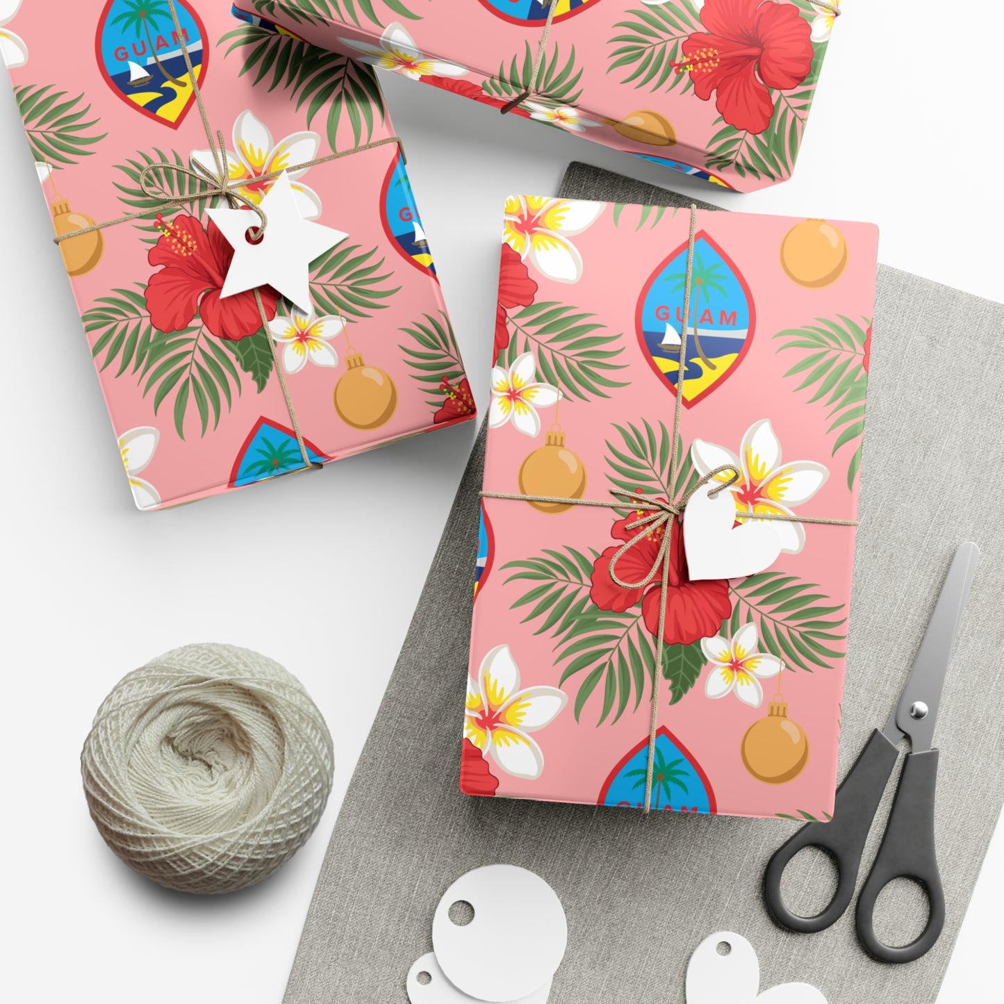 Guam Christmas Flowers Pink Gift Wrapping Paper