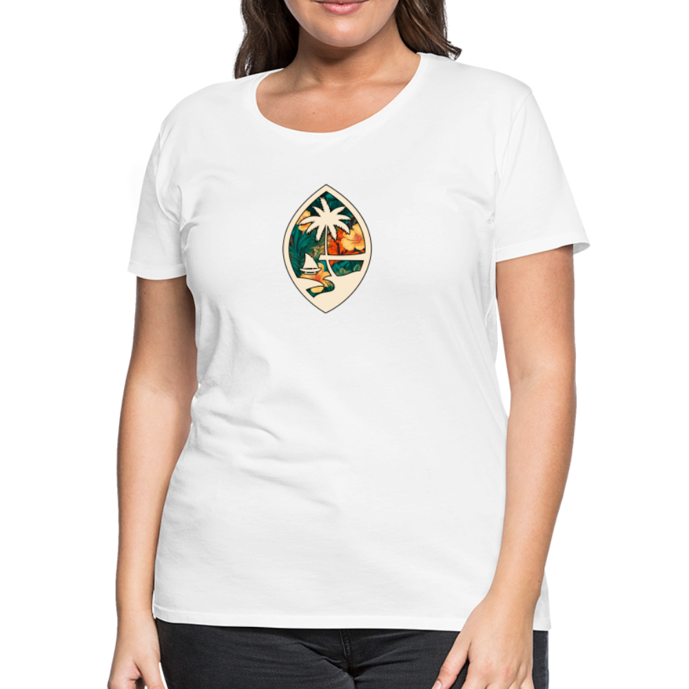 Guam Seal Floral Women’s Premium T-Shirt - white