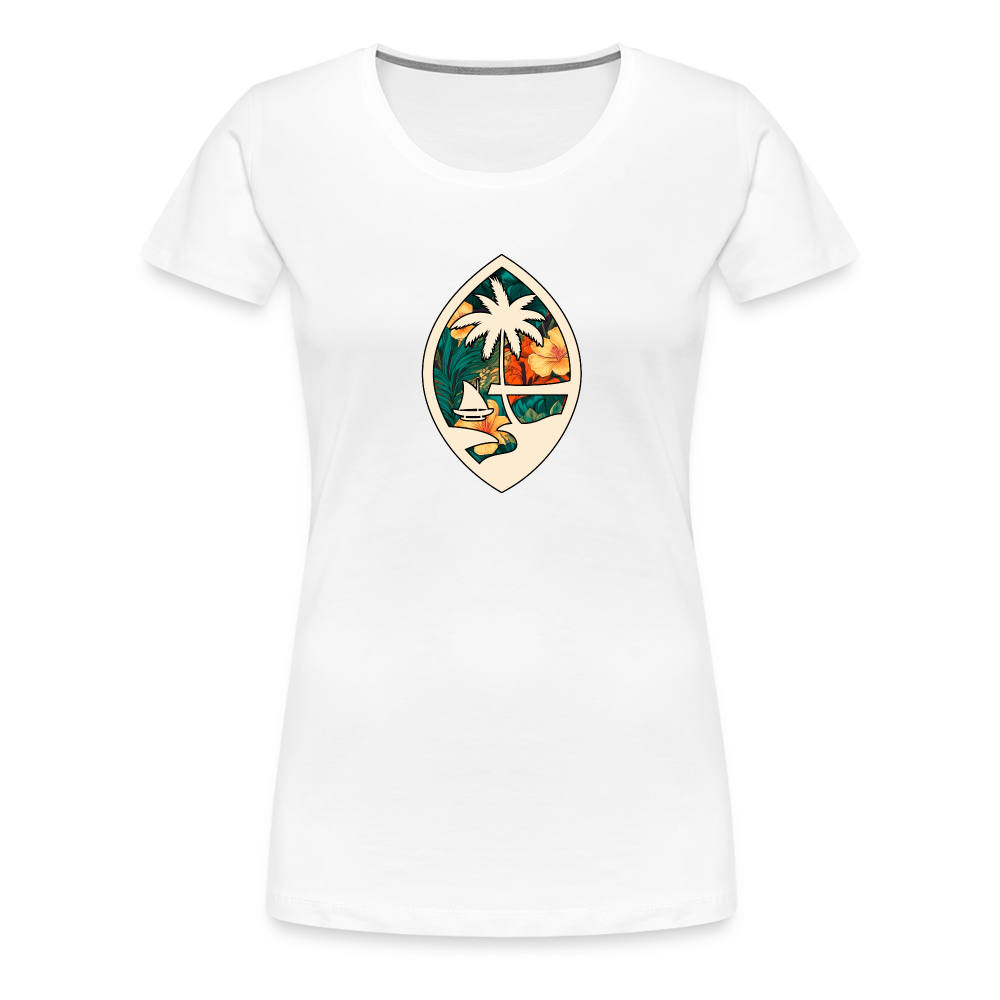 Guam Seal Floral Women’s Premium T-Shirt - white