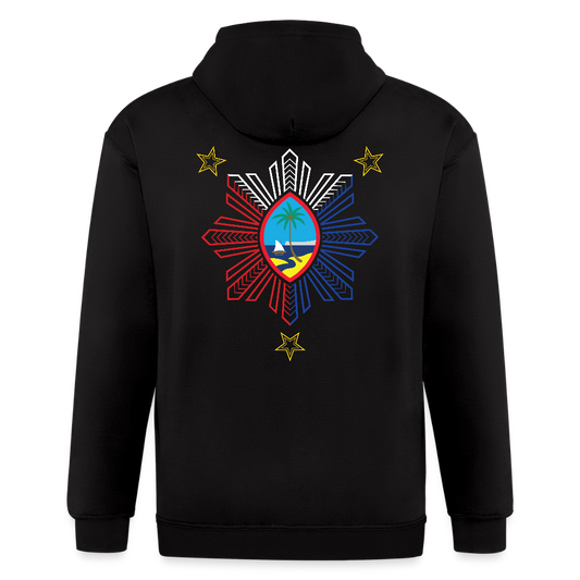 Guam Philippines Tribal Unisex Adult Zip Hoodie - black