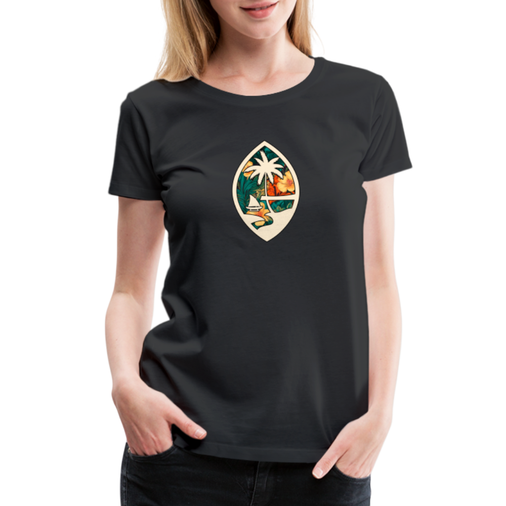 Guam Seal Floral Women’s Premium T-Shirt - black