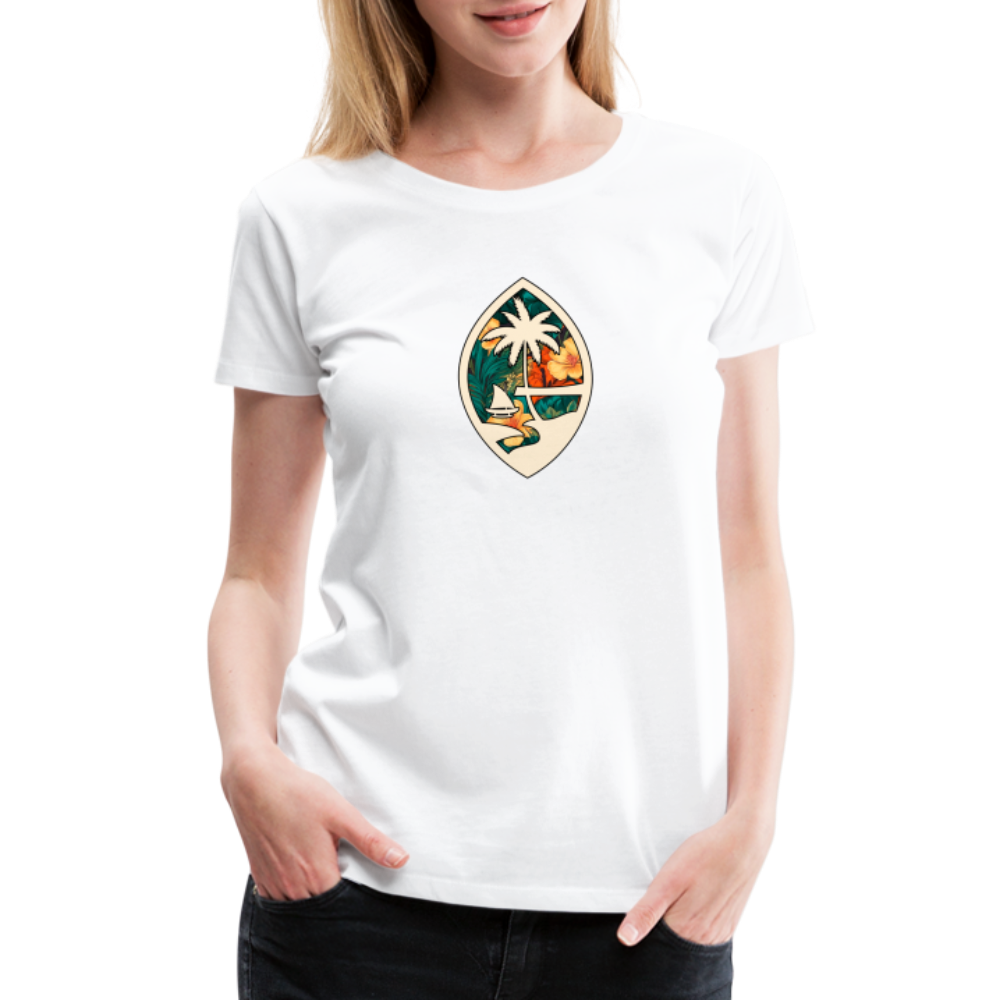 Guam Seal Floral Women’s Premium T-Shirt - white