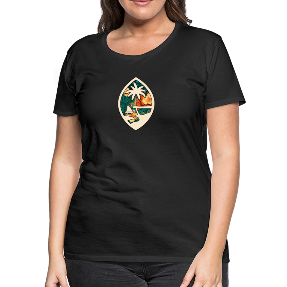 Guam Seal Floral Women’s Premium T-Shirt - black