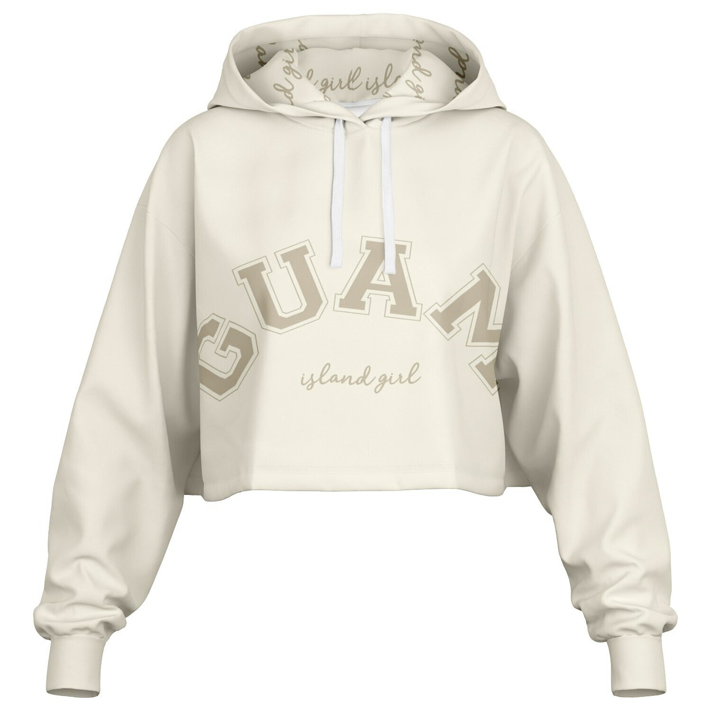 Islander Guam Girl Cream Cropped Hoodie