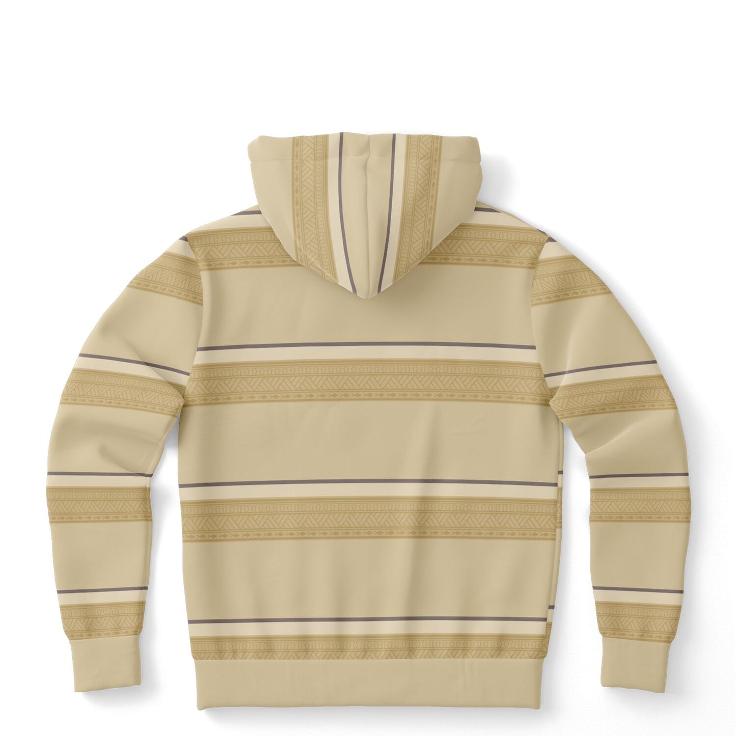 Guam Tribal Striped Khaki Unisex AOP Pullover Hoodie