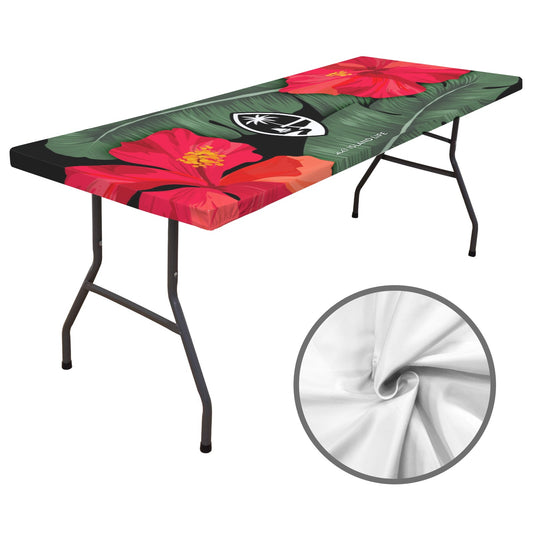 Guam Hibiscus Paradise Red Fitted Tablecloth