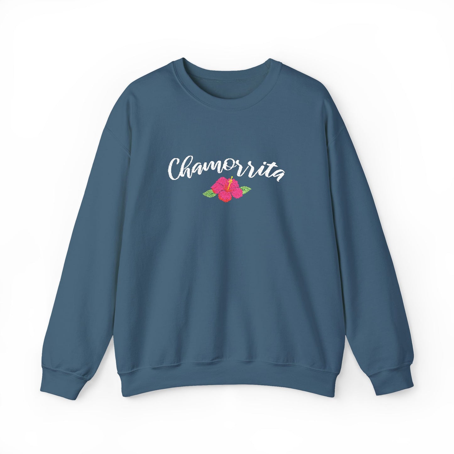 Chamorrita Hibiscus Guam CNMI Embroidered Crewneck Sweatshirt