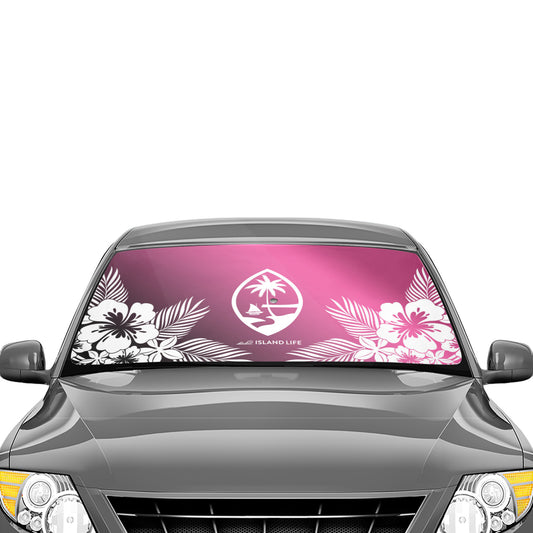 Guam Tropical Hibiscus Pink Car Sun Shade Umbrella
