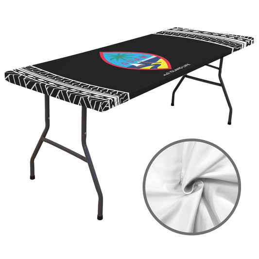 Guam Tribal Black Fitted Tablecloth