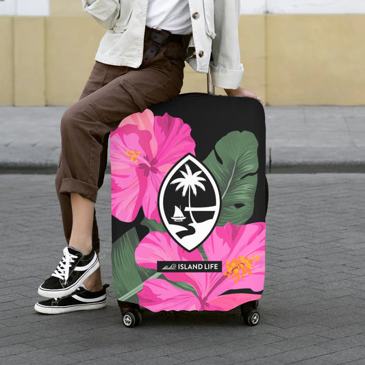 Guam Pink Hibiscus Paradise Luggage Cover