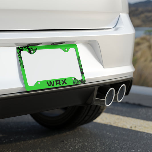 WRX Tropical Hibiscus Green Metal License Plate Frame
