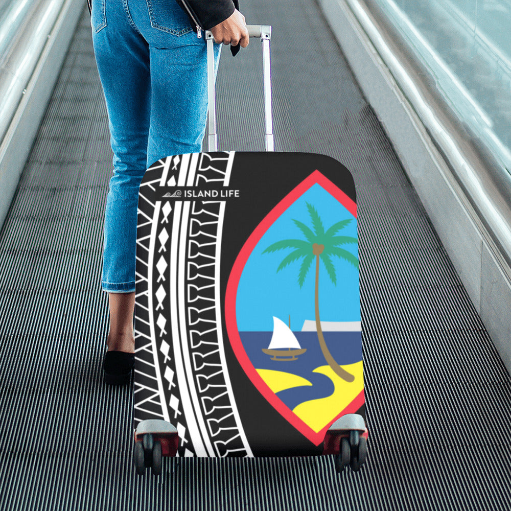 Guam Seal Tribal Black Luggage Cover