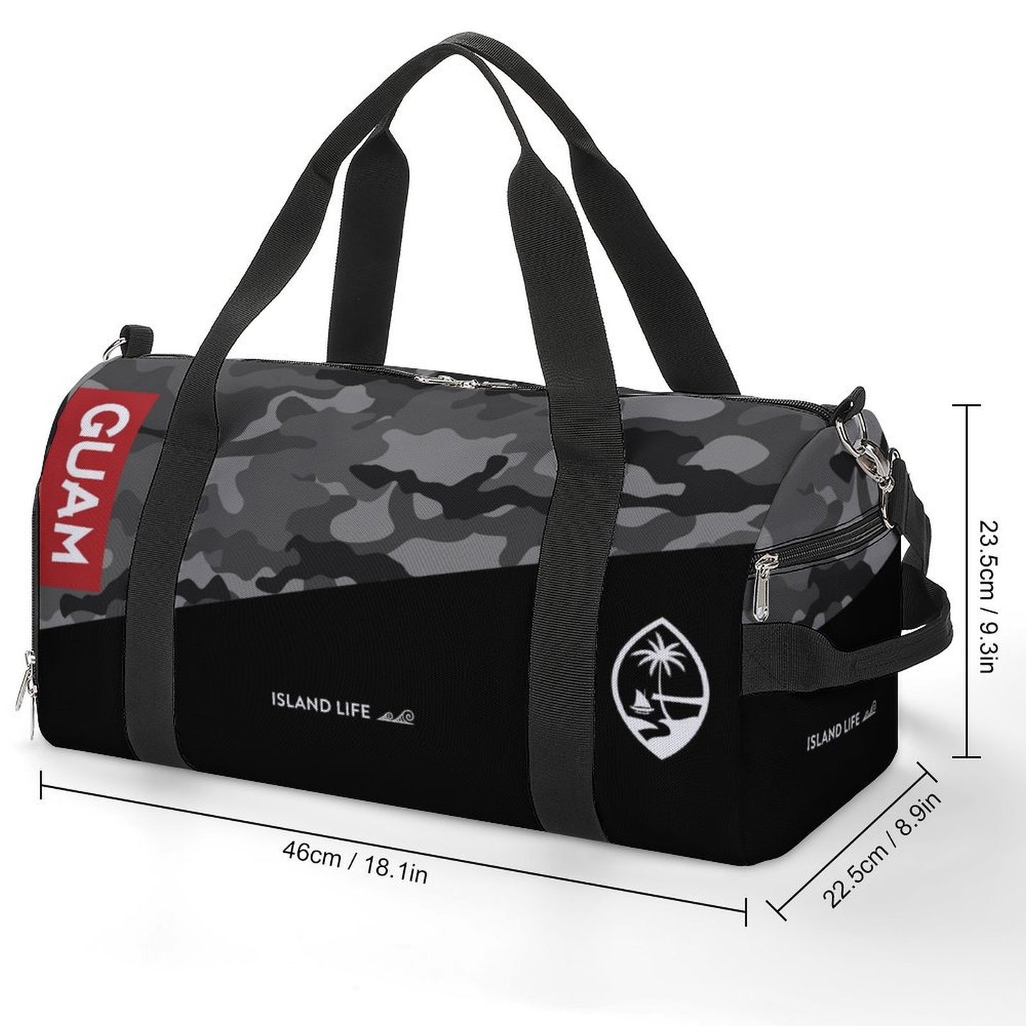 Guam Halftone Gray Camo Gym Bag
