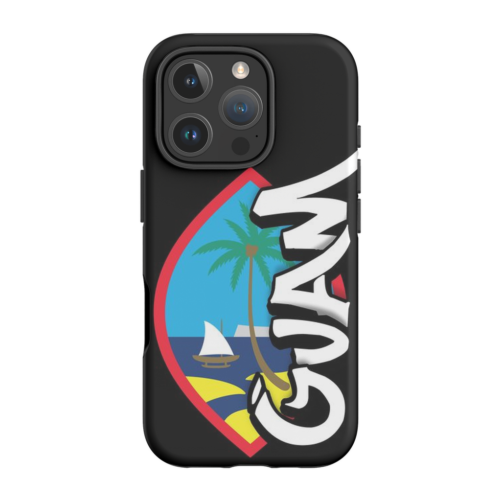 Guam Seal Tagged Black Premium Glossy Tough Phone Case