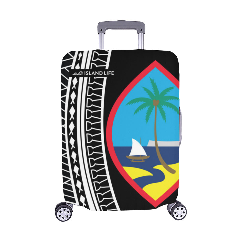 Guam Seal Tribal Black Luggage Cover