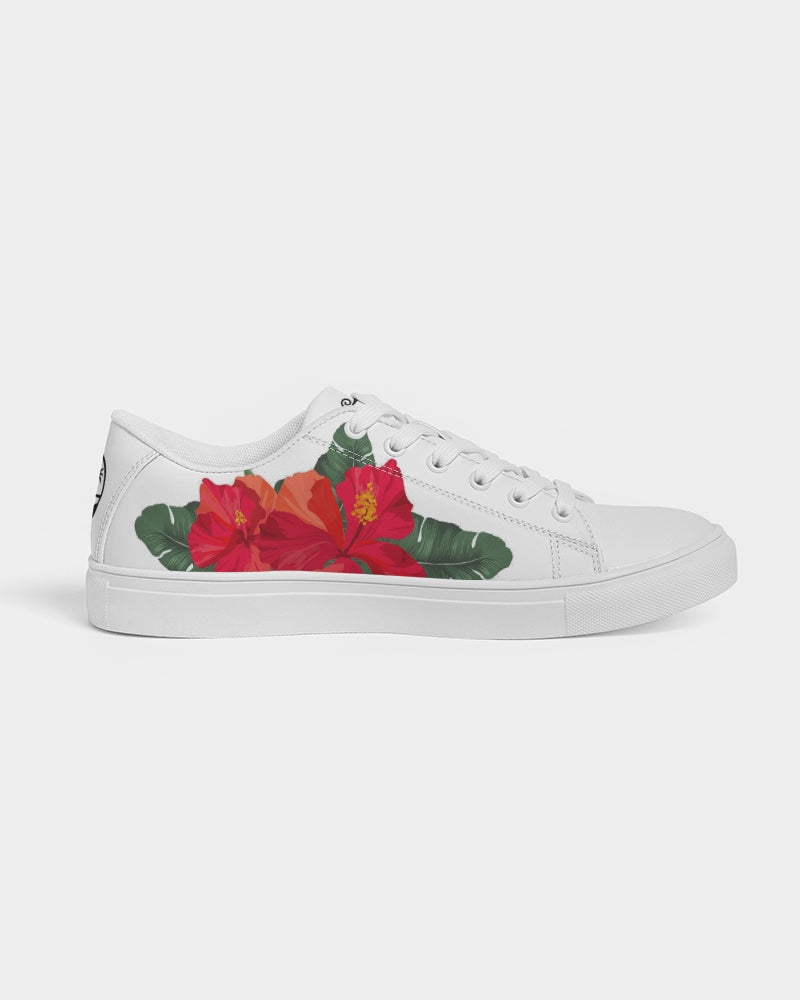 Guam Hibiscus Paradise Red Women's Faux-Leather Sneaker