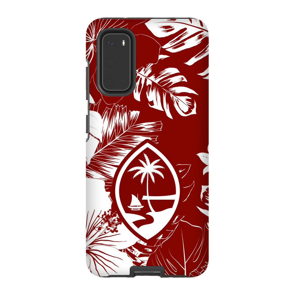 Guam Hibiscus Floral Red Premium Glossy Tough Phone Case