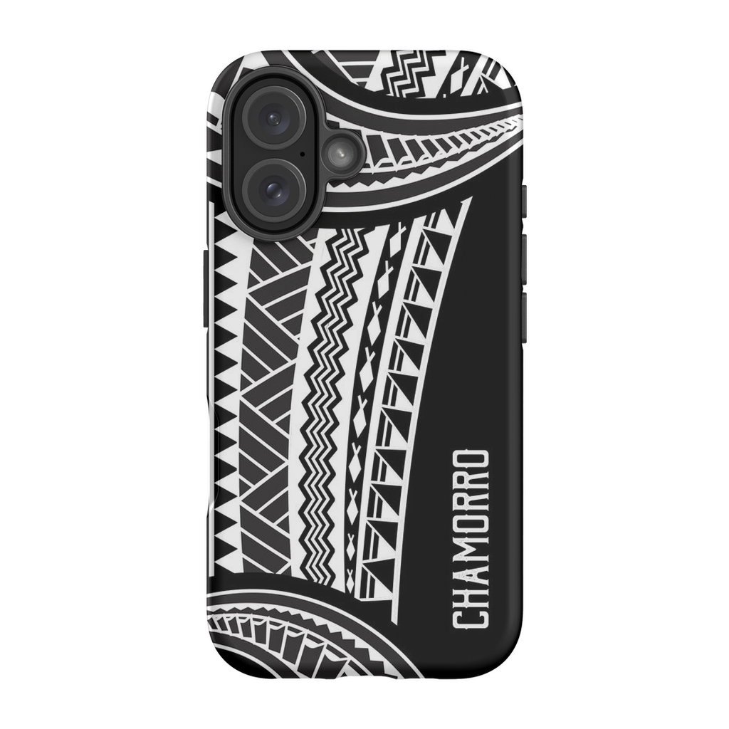 Chamorro Guam Saipan CNMI Island Tribal White Premium Glossy Tough Phone Case