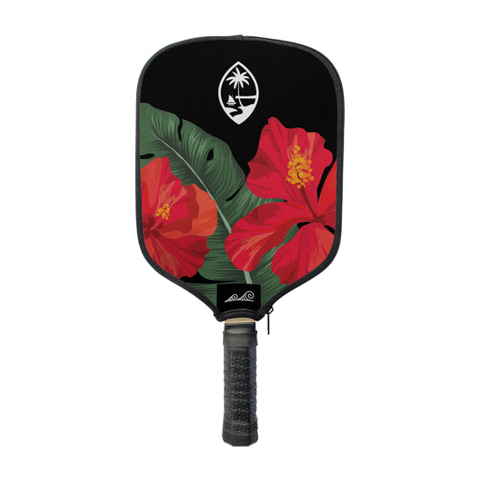 Guam Red Hibiscus Paradise Pickleball Paddle Cover