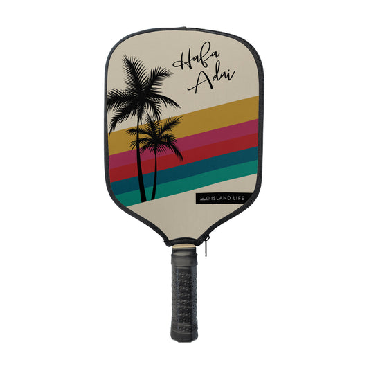 Hafa Adai Retro Rainbow Sunset Guam CNMI Pickleball Paddle Cover