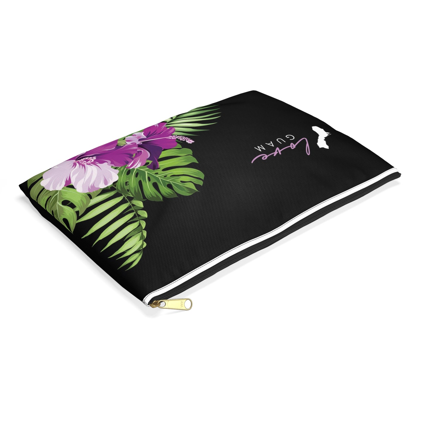 Love Guam Purple Hibiscus Accessories Carry All Pouch