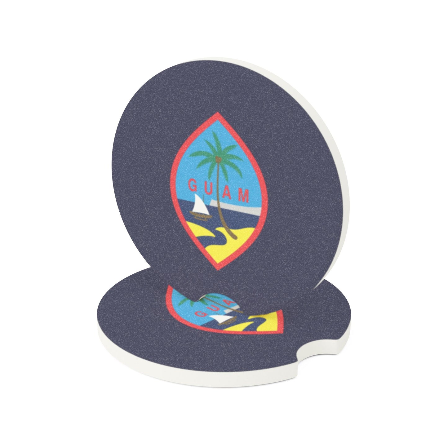 Guam Flag Soapstone Car Coaster