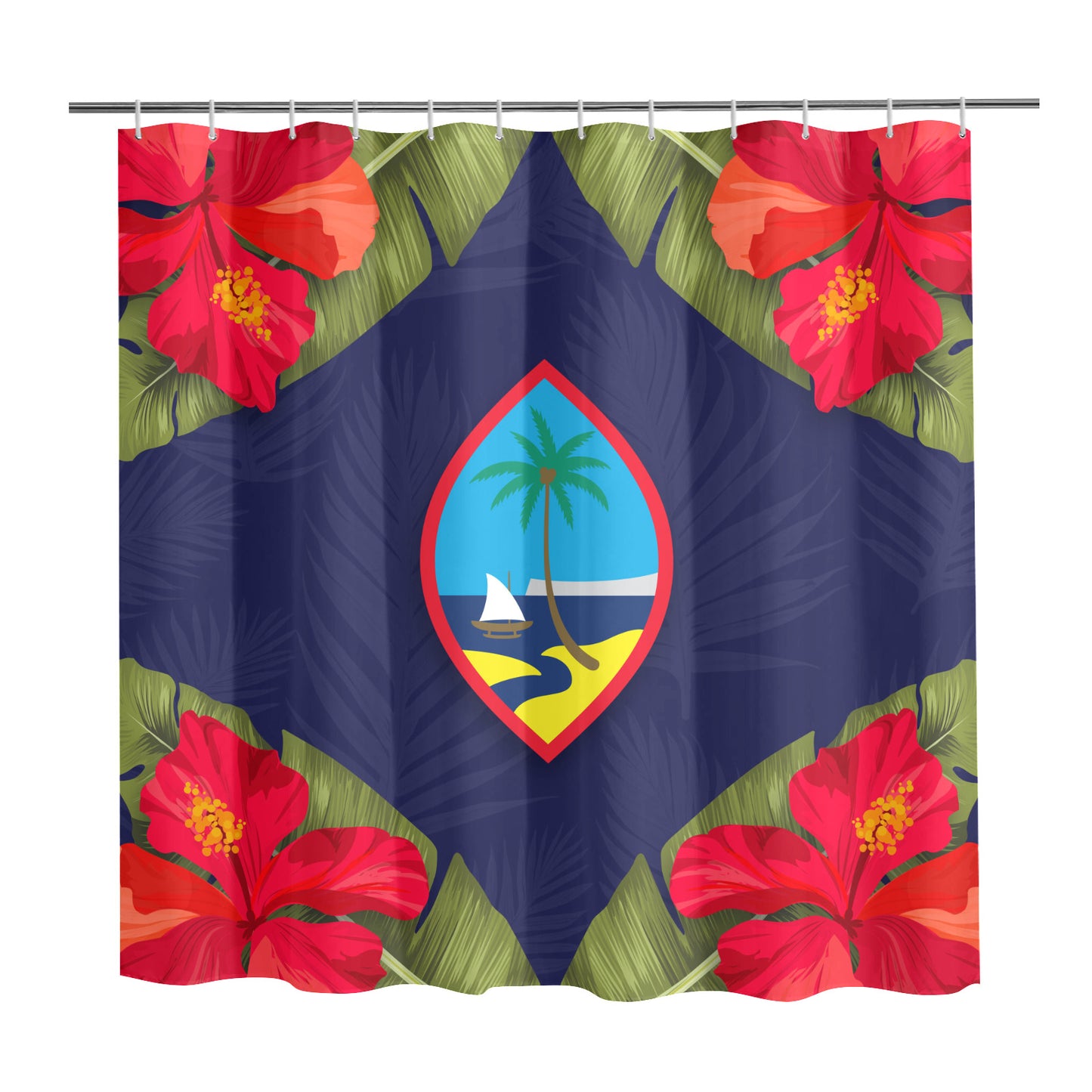 Guam Seal Hibiscus Paradise Shower Curtain 72" x 72"