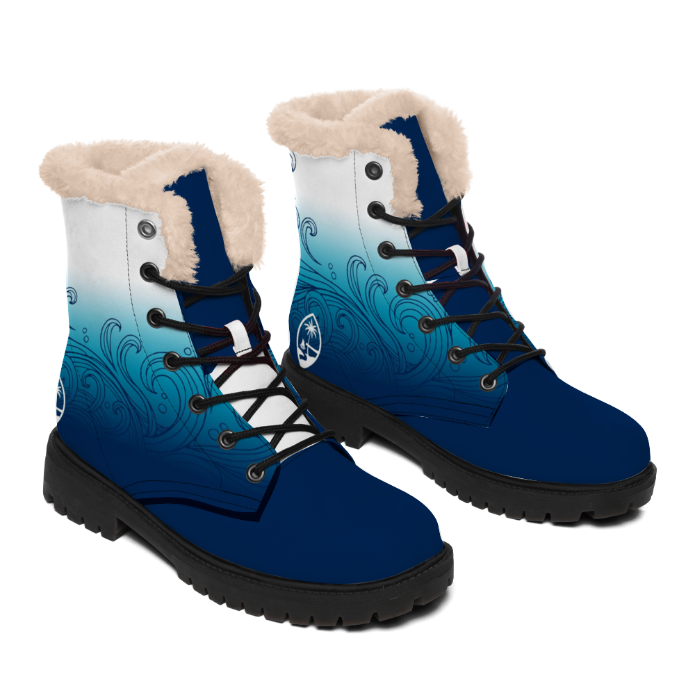 Guam Seal Ombre Waves Faux Fur Winter Boots