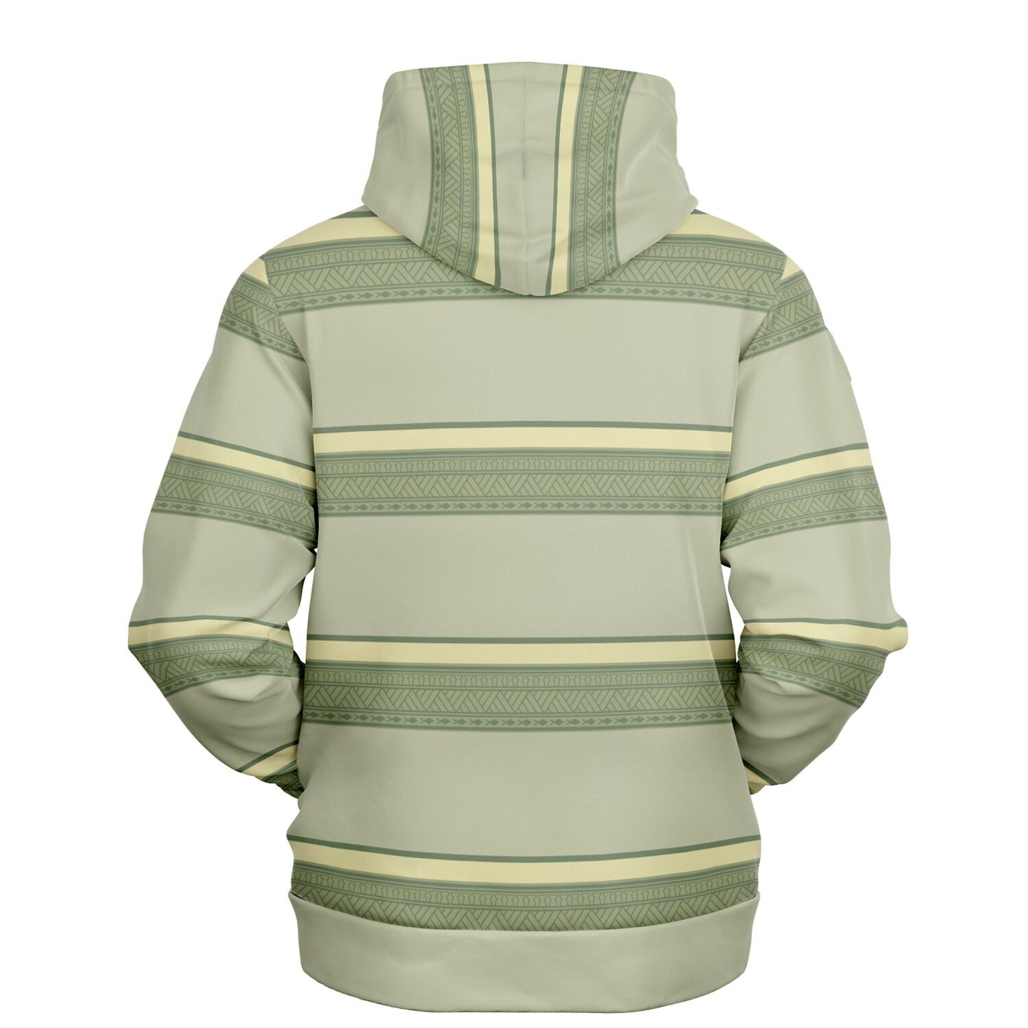 Guam Tribal Striped Green Unisex AOP Pullover Hoodie