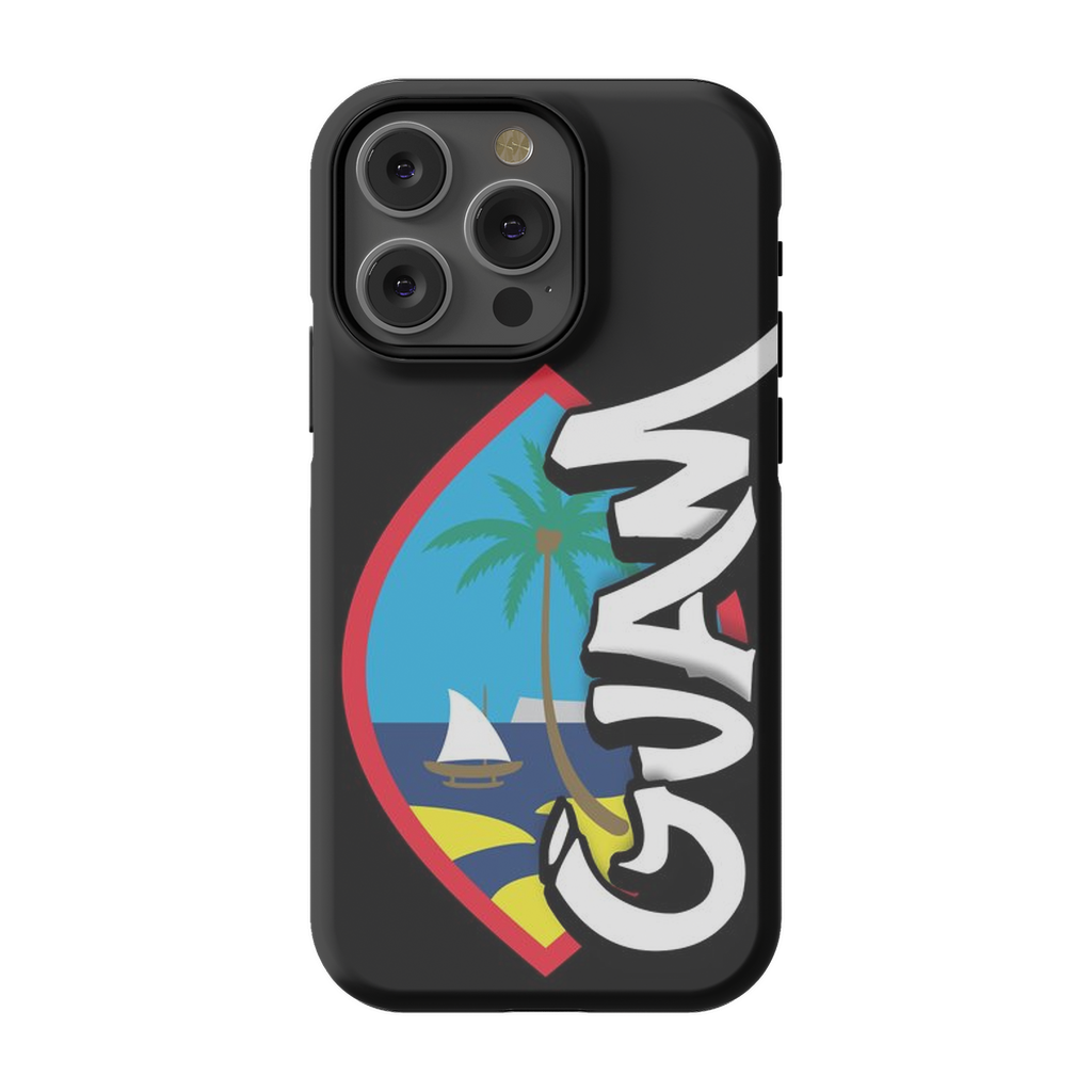 Guam Seal Tagged Black Premium Glossy Tough Phone Case