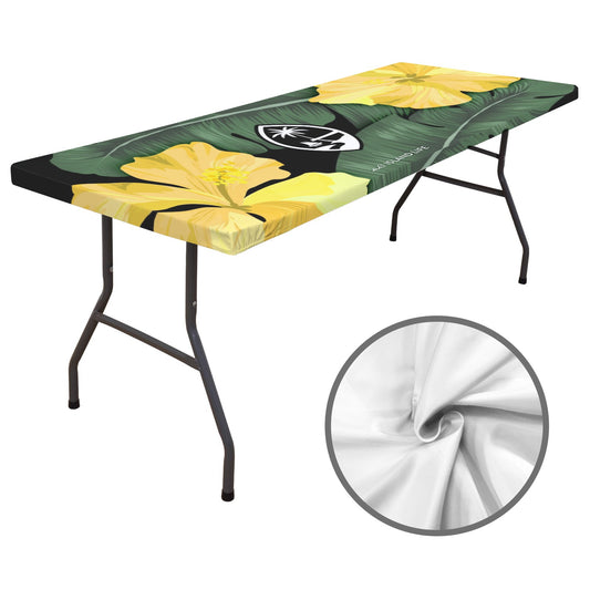 Guam Hibiscus Paradise Yellow Fitted Tablecloth