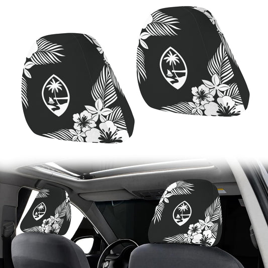 Guam Tropical Hibiscus Car Headrest Cover (2-Pack)
