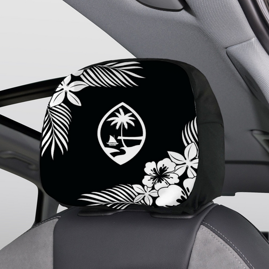 Guam Tropical Hibiscus Custom Car Headrest Cover (Set of 2)
