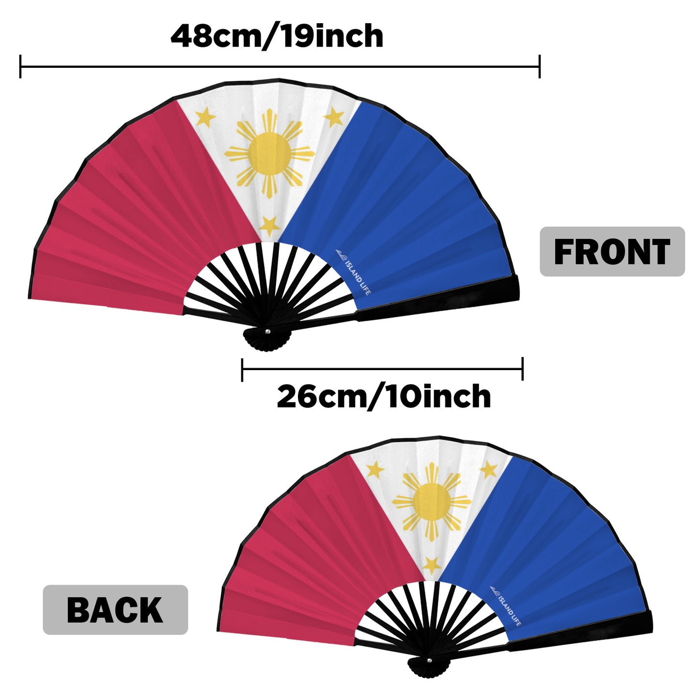 Philippines Flag Double-Sided Folding Fan