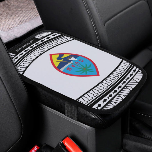 Guam Tribal White Car Armrest Cover