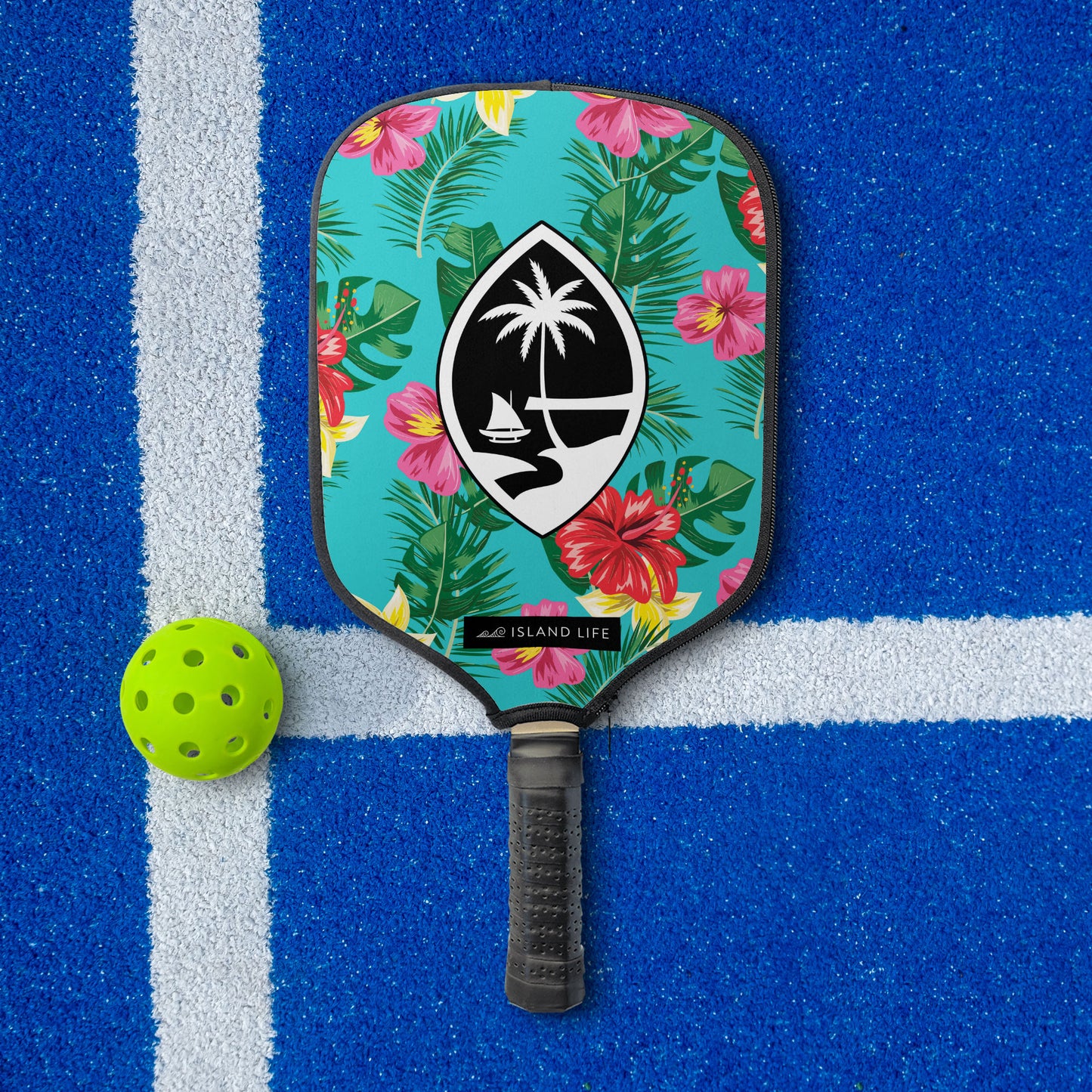 Floral Guam Pickleball Paddle Cover