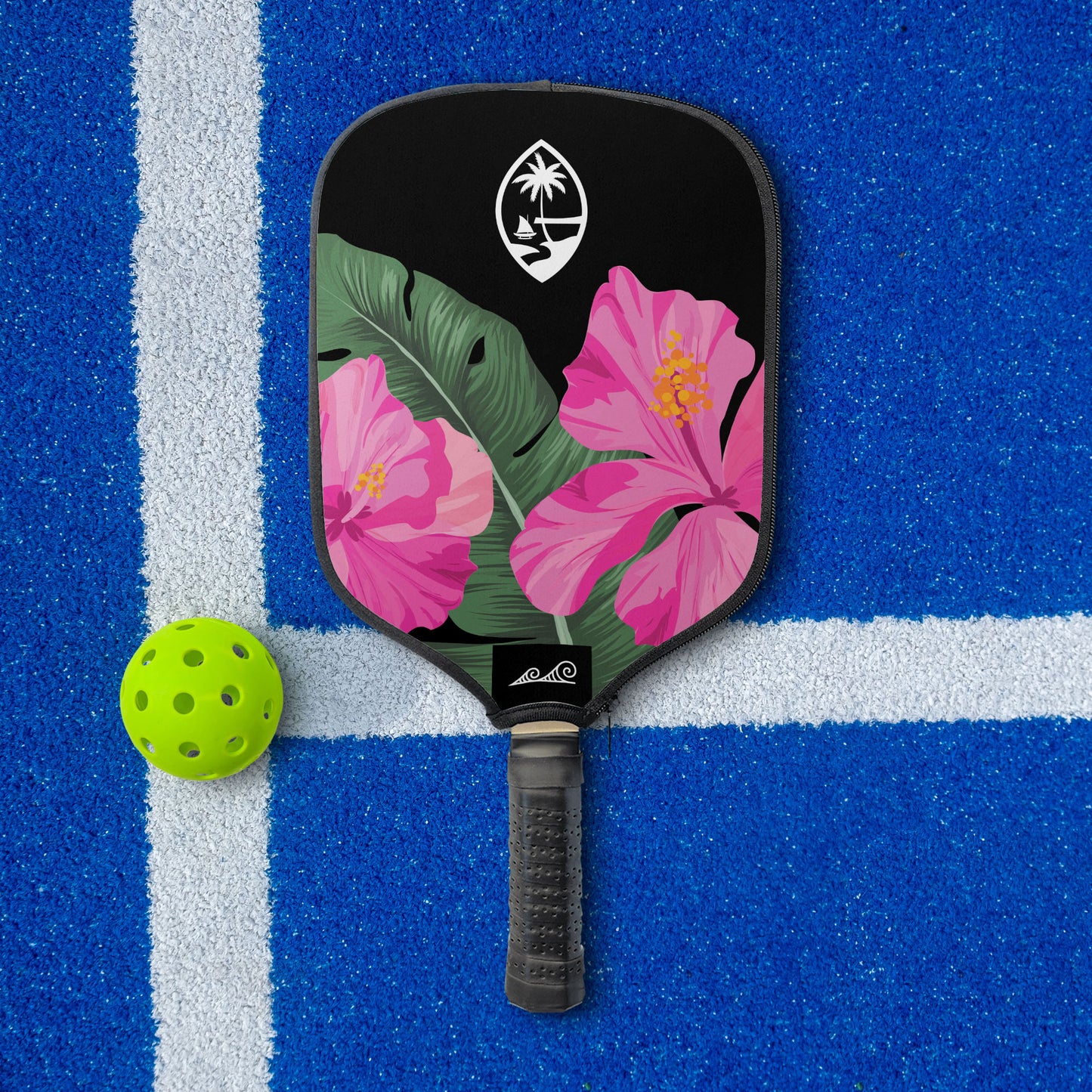 Guam Pink Hibiscus Paradise Pickleball Paddle Cover