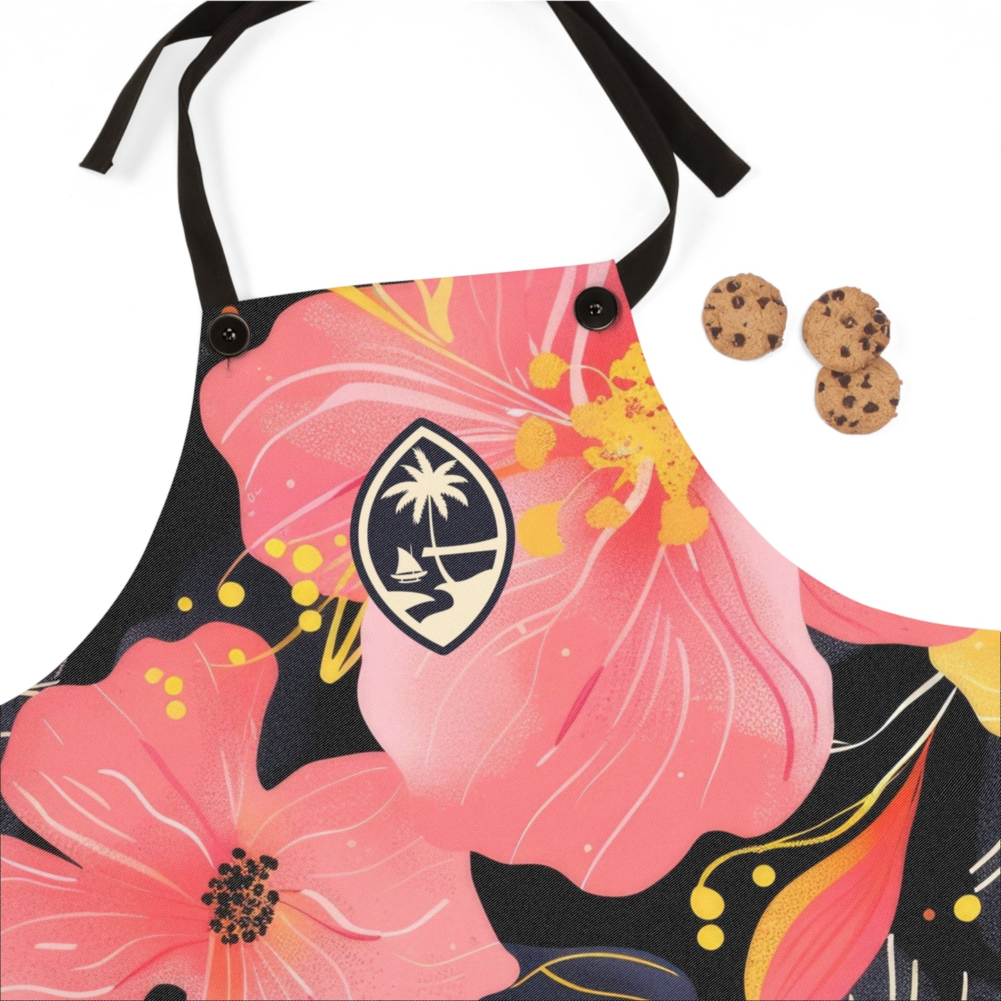 Guam Classy Pink Hibiscus Apron