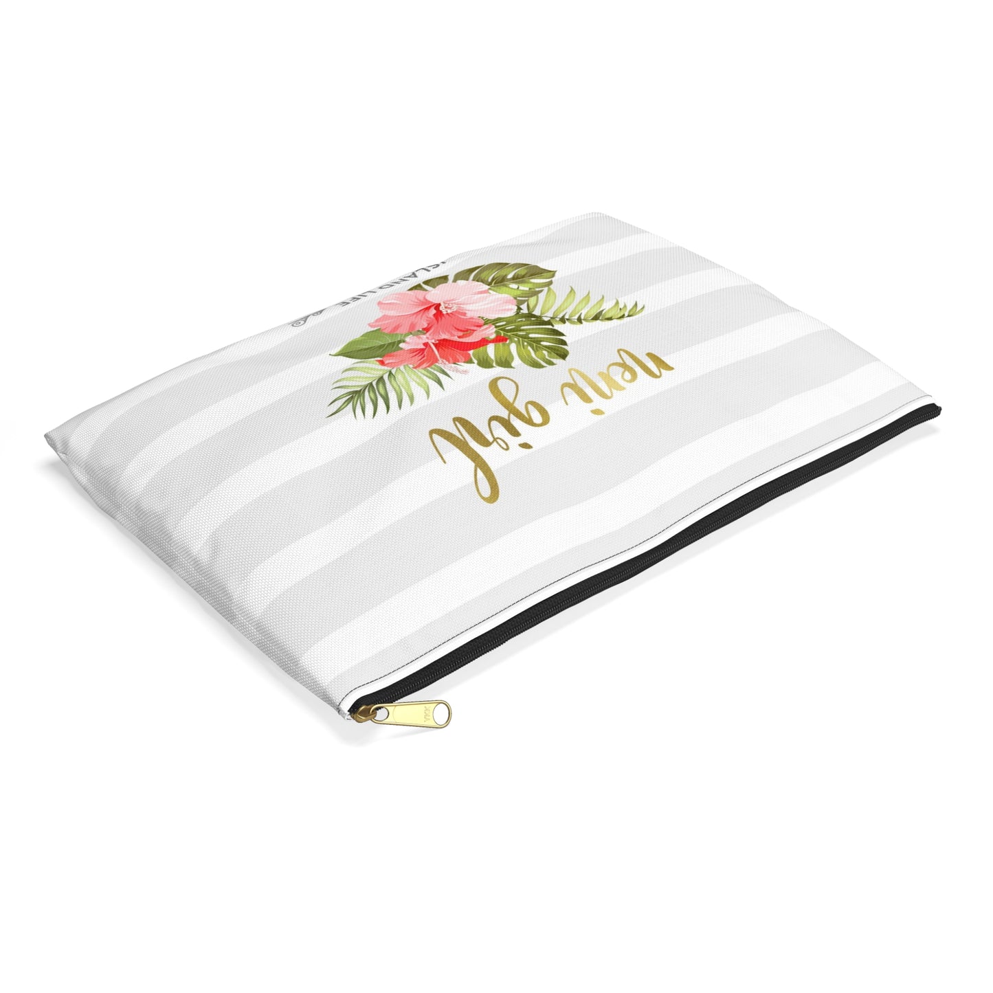 Neni Girl Hibiscus Striped Guam CNMI Accessories Carry All Pouch
